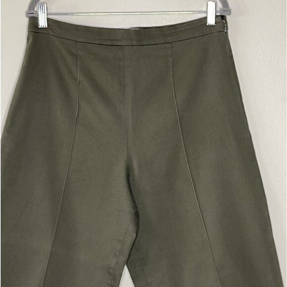 REISS HIGH-RISE WIDE-LEG  CROP OLIVE GREEN PANTS SIZE 10 - Picture 3 of 8